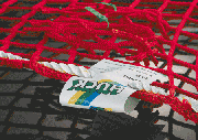 Rotes Schutznetz mit Randseil