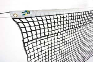 Tennisnetz aus Polypropylen mit separat aufgenähten Doppelreihen