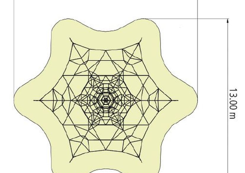 Seilpyramide SPIDER 6 mit 6 Abspannungen