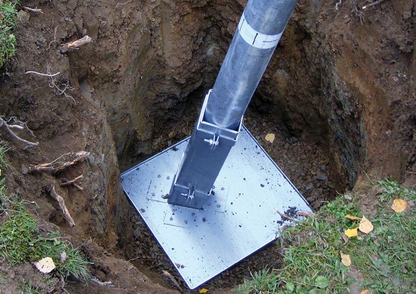 Buried ground anchors for rope net tower 2