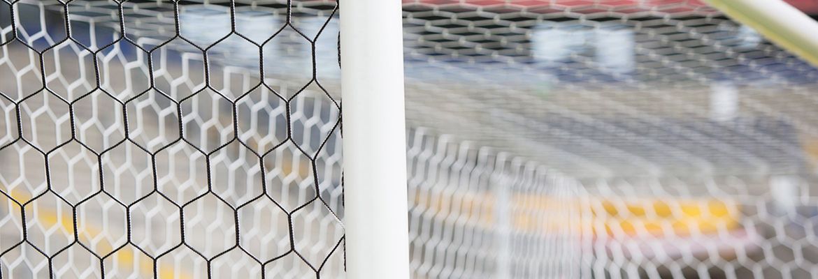 Kameraoptimiertes Fußballtornetz kameraoptimiertes Fußballtornetz wechselnde Farbmusterung 2-seitig