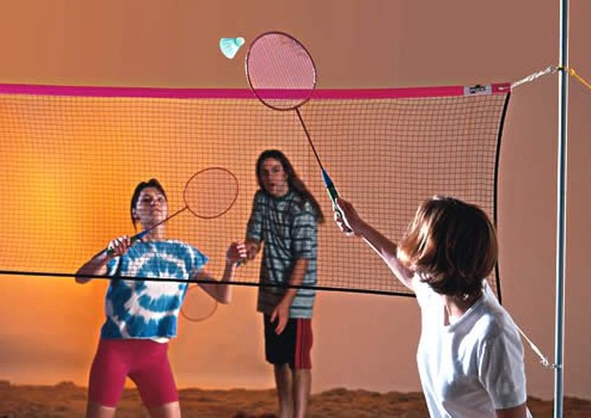 Beach-Badminton Netz aus Nylon in Schwarz