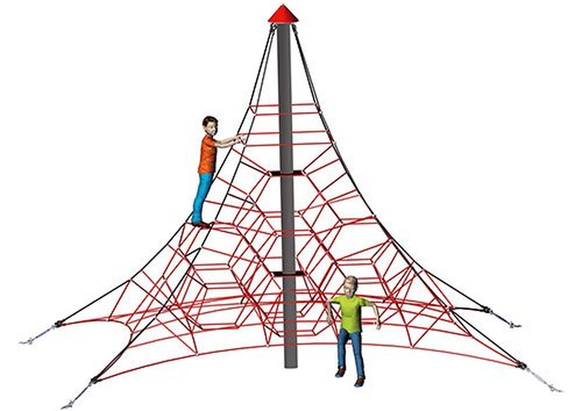Seilpyramide SPIDER 4 mit 4 Abspannungen