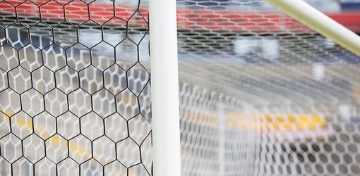 kameraoptimiertes Fußballtornetz wechselnde Farbmusterung 2-seitig