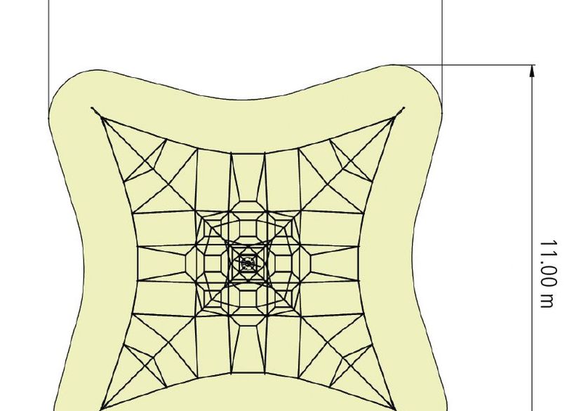 Seilpyramide SPIDER 6 mit 4 Abspannungen