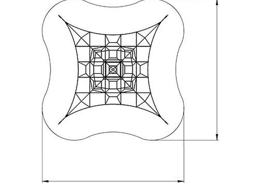 Seilpyramide SPIDER 4 mit 4 Abspannungen