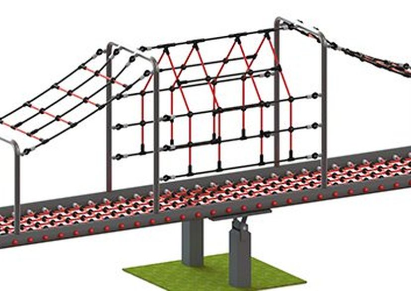 Seilspielgerät Netzwippe Stahl mit Netzdach