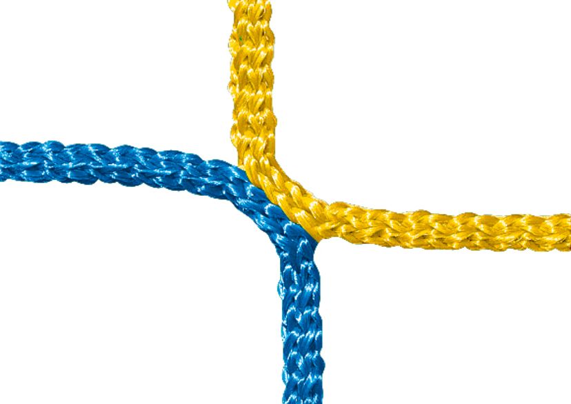 Knoten, PP 4 mm, blau/gelb, Detailbild