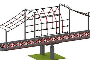 Seilspielgerät Netzwippe Stahl mit Netzdach