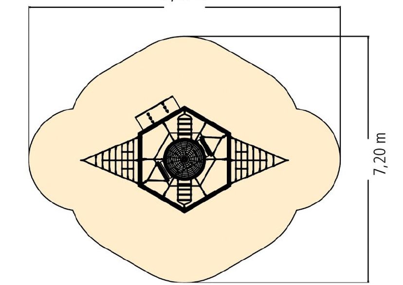 6-Eck-Kletterburg Maxi 