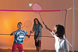 Beach-Badminton Netz aus Nylon in Schwarz